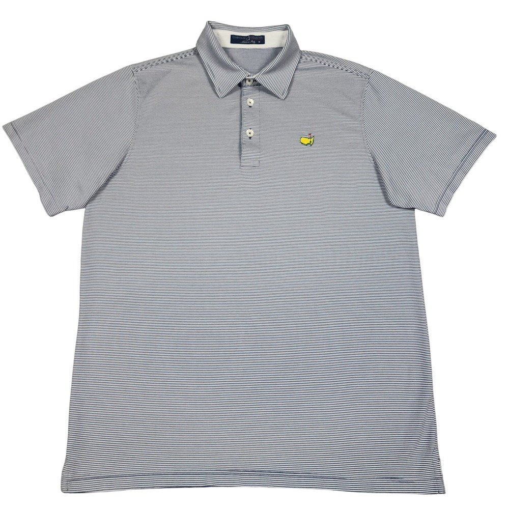 Masters Clubhouse Collection Polo Mens M Blue Stripe Augusta National Golf